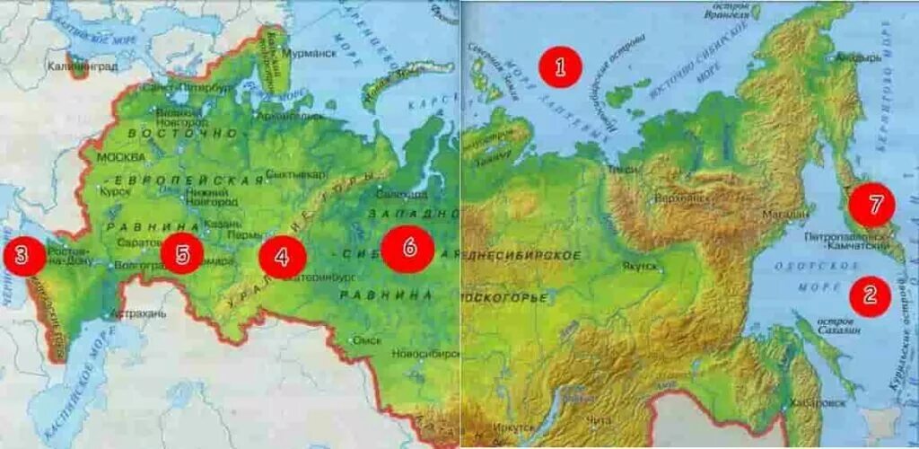 Россия на карте окружающий