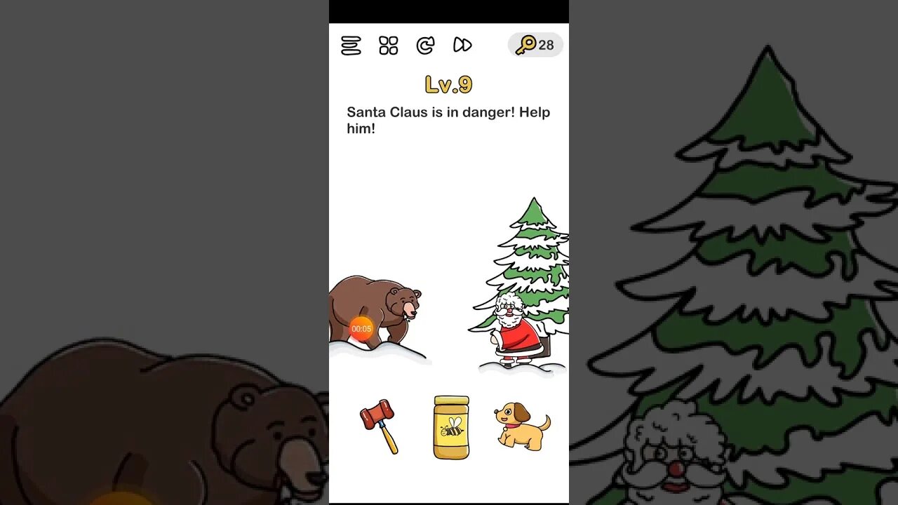 Спасение санты brain. Доберитесь до новогодней шапке brain out. brain out спасение санты 9.