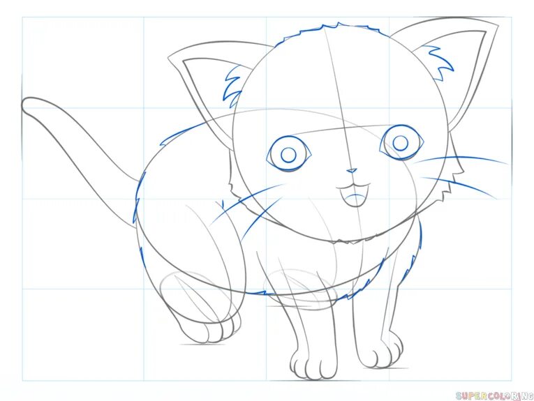 Как нарисовать катнапа. Анимешный кот карандашом.
