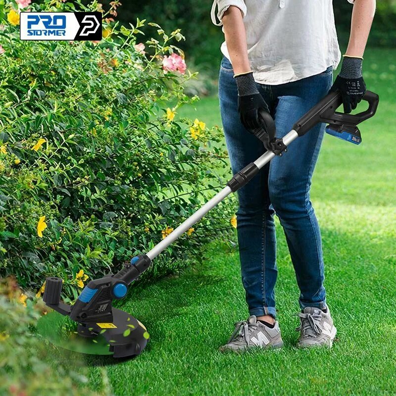 Аккумуляторный триммер Lawn Trimmer / 88v. Триммер Cordless grass Cutter. Триммер prostormer. Беспроводной садовый триммер - Garden Trimmer.