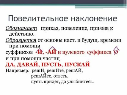 Форма повелительного наклонения глагола образована правильно