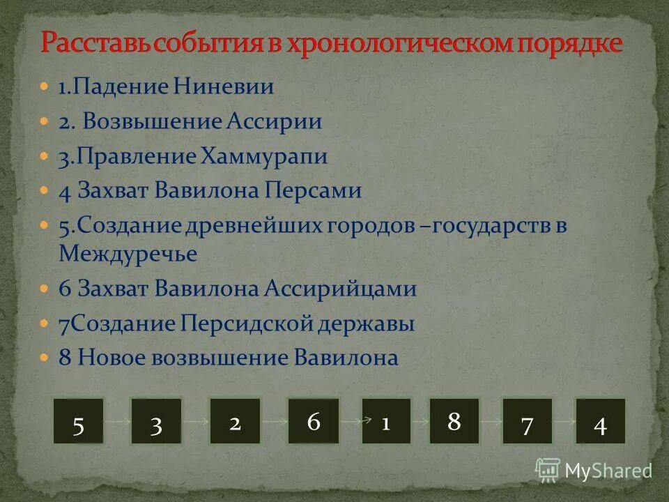 Захват и разрушение ниневии 5 класс. Расставьте события в хронологическом порядке. Расположи события в правильной последовательности. Расставьте события в хронологической последовательности. Расставьте исторические события в хронологическом порядке.