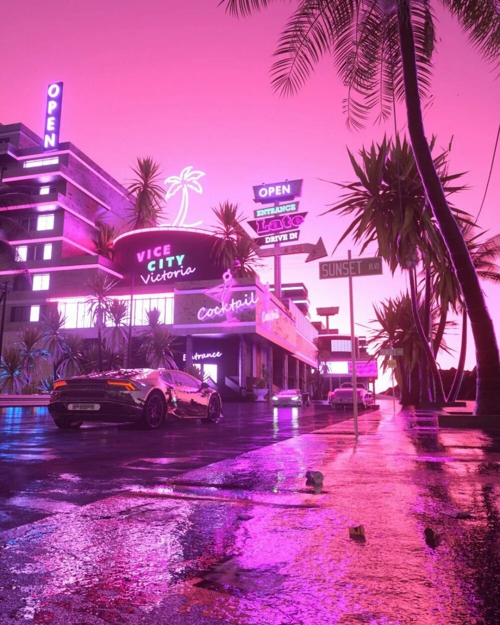 Вапорвейв эстетика. Miami slowed. Улицы города майами florida. Miami slowed. Ретровейв майами.