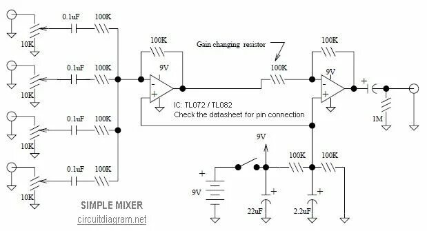 Пассивный аудиомикшер схема. Audio Mixer микросхема. Схема включения Mixer. Схема Mackie 1501.