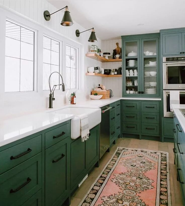 Elegant Los Angeles kitchen 2048x1365 Green kitchen decor, Green kitchen cabinet