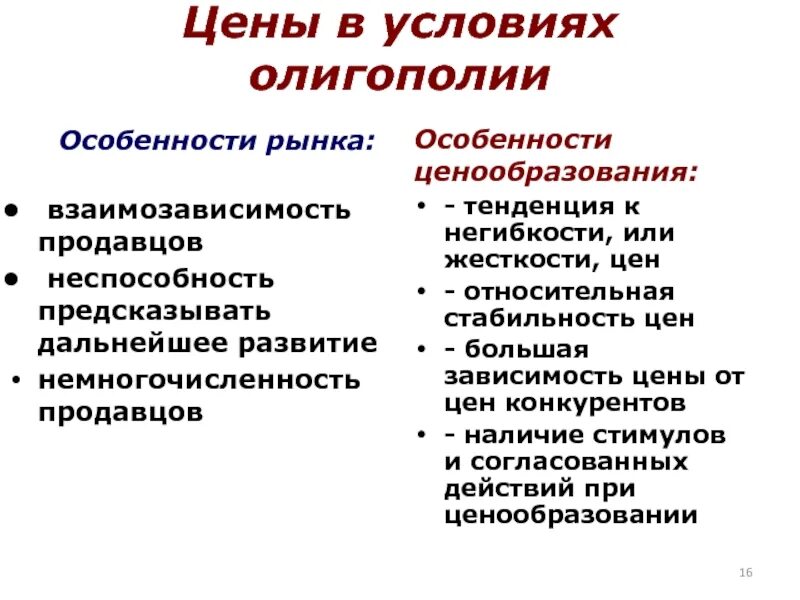 Ценообразование в олигополии. Ценообразование на олигополистическом рынке. Особенности рынка олигополии. Ценообразование на рынке олигополии. Особенности ценообразования рынка