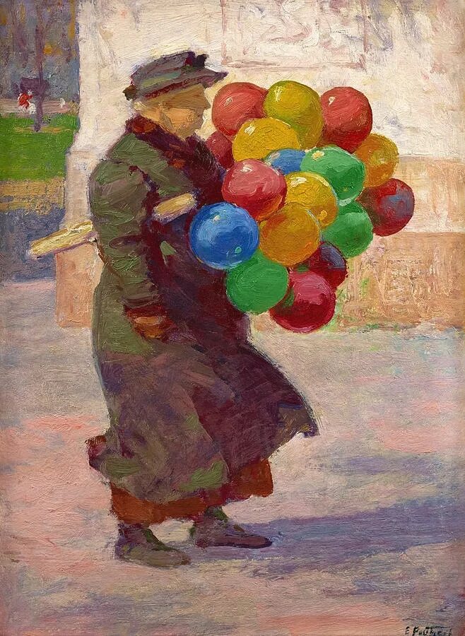 Продавец воздушные шары. Henri Potthast картины. Edward Henry Potthast картины. Живопись с воздушными шарами. Воздушные шарики в живописи.