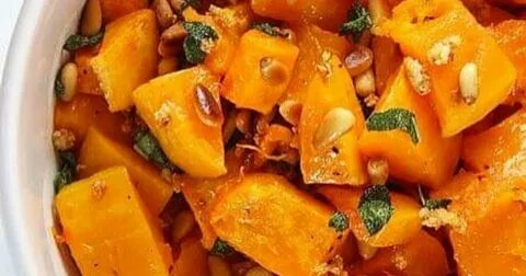 Тыква запеченная в духовке с орехами