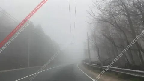 Дорога окутана туманом