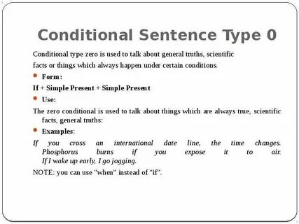 Conditional sentences 0 type