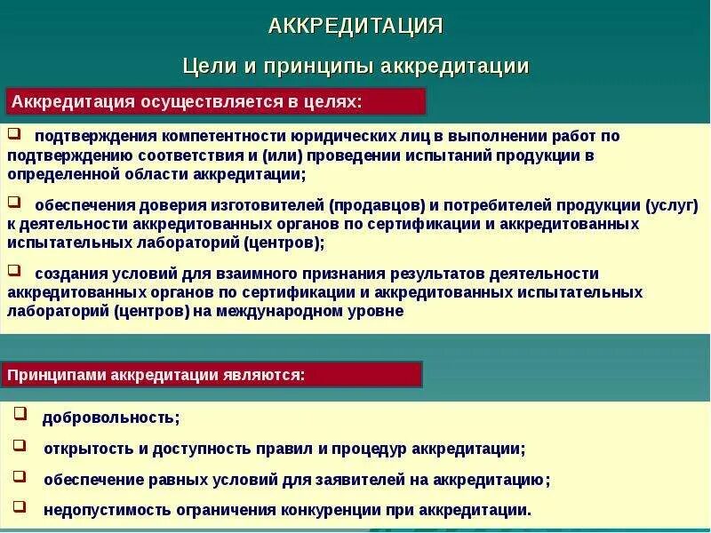 Аккредитация цели и принципы аккредитации. Подтверждение компетентности аккредитованного лица. Документ подтверждающий компетентность. Цели и принципы подтверждения соответствия.