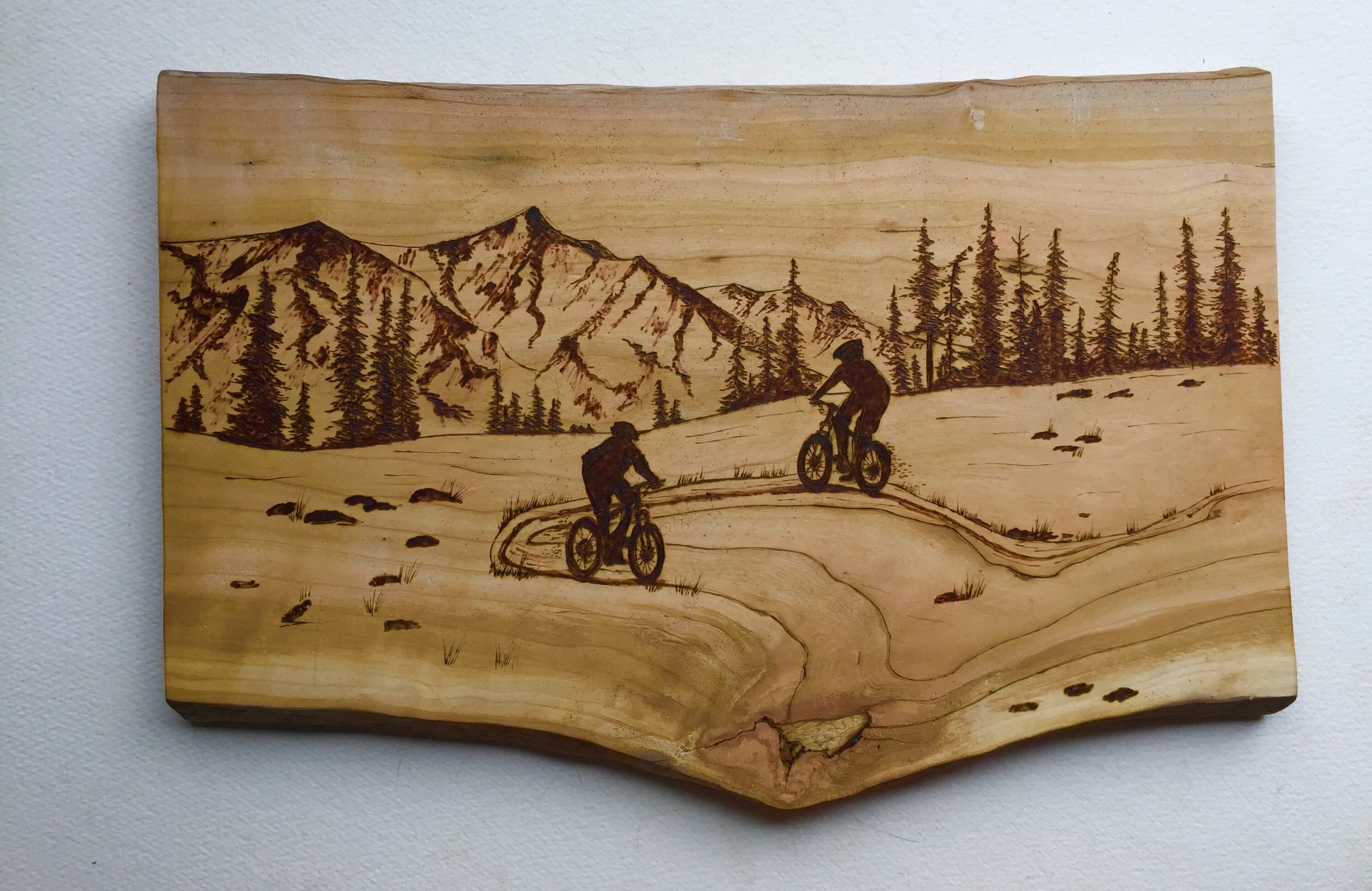 More wooden. Wood Burning Guitar Landscape Art. Mountain Scene STL.