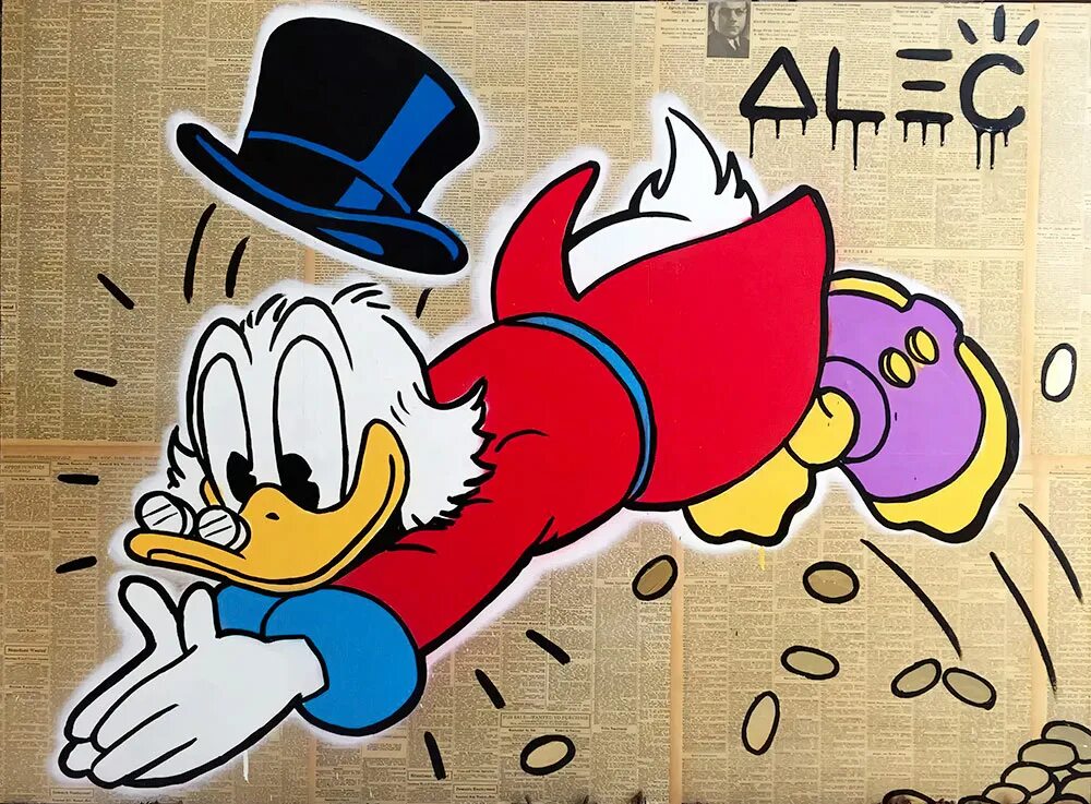 Скрудж взрыв. Alec Monopoly картины Скрудж. Постер "Скрудж макдак". Алекс Монополи Скрудж макдак. Алек Монополи картины Скрудж макдак.