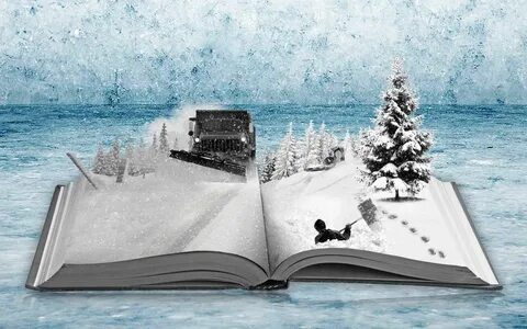 Книги зимой картинка
