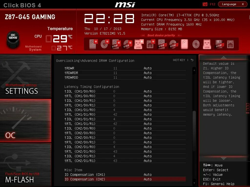 Как разогнать память msi. MSI click BIOS. MSI click BIOS 3 разгон оперативки. Z87-g45 Gaming BIOS. MSI z87-g45 Gaming.