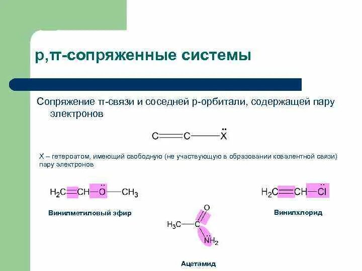 Сопряженные связи в молекулах