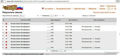 Обд мемориал поиск по фамилии 1941 1945