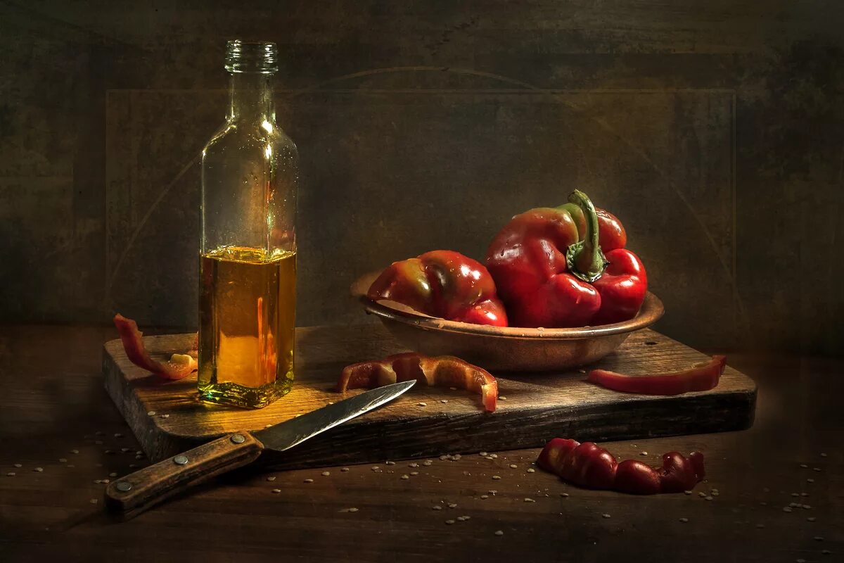 натюрморт с болгарским перцем. болгарские перцы этюд. перец живопись. болгарский перец живопись. натюрморт с перцем.