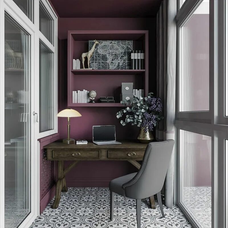 Кабинет на балконе дизайн фото Пин на доске decoración patio Дизайн балкона, Балкон в стиле модерн, Квартирные