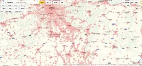 Карта базовых станций gsm