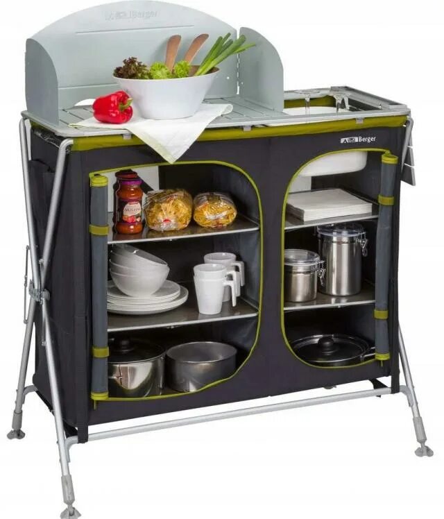 Выдвижной стол table артикул 642. Складные кухни. Тумба туристическая складная плиты бергер. Кухня для кемпинга berger cf001. 941.