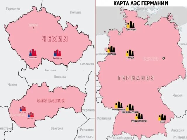 Сколько атомных станций на украине. Карта расположения атомных станций в Германии. Атомные станции Украины на карте. АЭС Германии на карте. АЭС В Европе на карте.