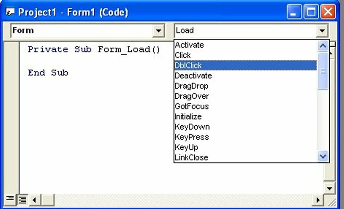 Form loading. Form load. оператор sub бейсик. form.activate метод. visual basic свойства объекта.