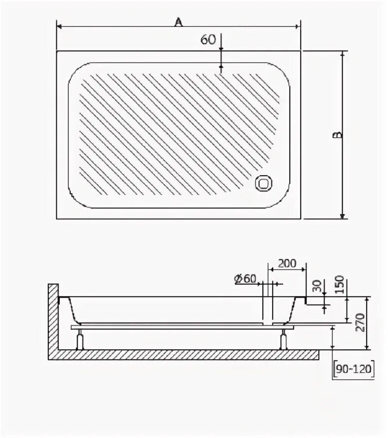 Душевой поддон прямоугольный rgw