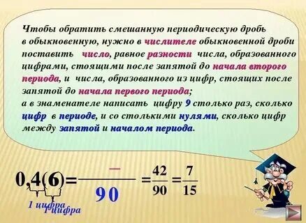 Правило перевода периодической дроби
