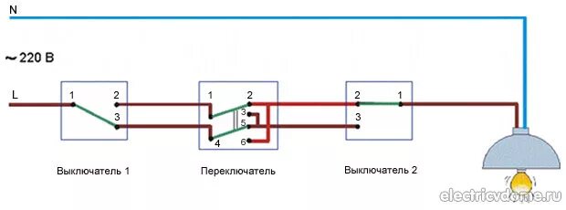 Схема 3 выключатель. Схема проходных выключателей с 2 лампами. схема проходного выключателя с трех мест на 3 лампочки. схема проходного выключателя с 3 мест на 3 лампочки. схема подключения 3 проходных выключателей на 2 лампочки.