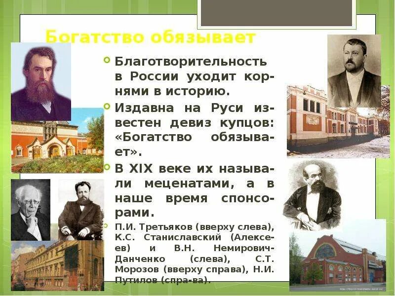 Какие есть меценаты. Благотворительность и меценатство. Меценаты 19 века. Благотворительность в России.. Благотворители 20 века.