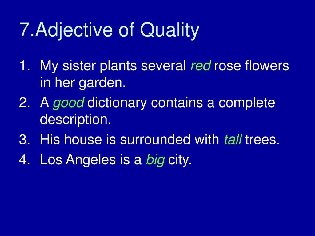 Quality adjectives. Qualities примеры. Good qualities примеры. Книга adjective. House adjective