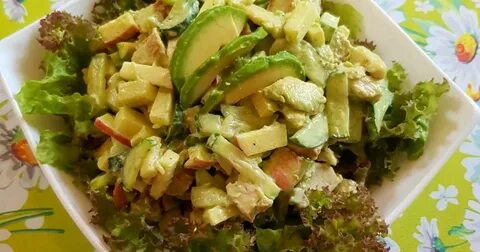 Салат с курицей яблоком огурцом