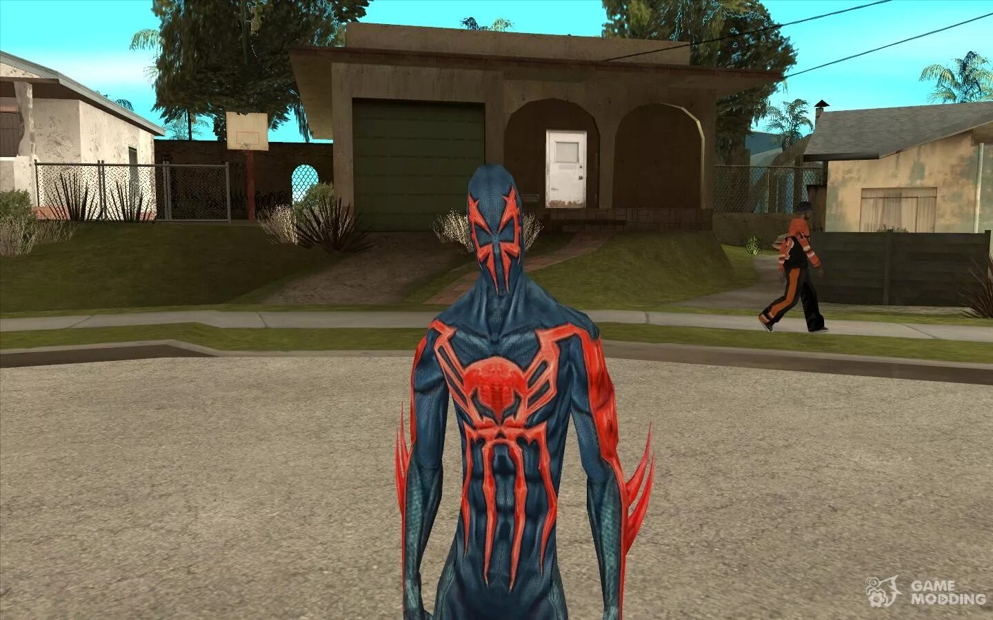 Моды на гта на людей. 2099 Человек паук ГТА. Человек паук GTA San Andreas. Spider man 2099 Skin for GTA. Человек паук 2099 игра.