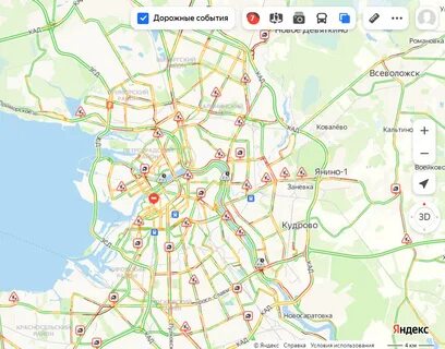 Пробки на дорогах в реальном времени спб