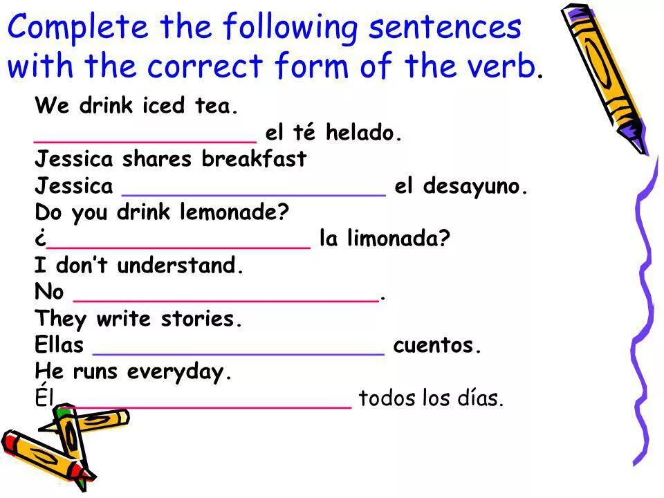 Complete the sentences. Complete the sentences with the correct form. Complete the sentences with the correct form of the verbs. Complete the sentences with the. Complete the sentences with wish