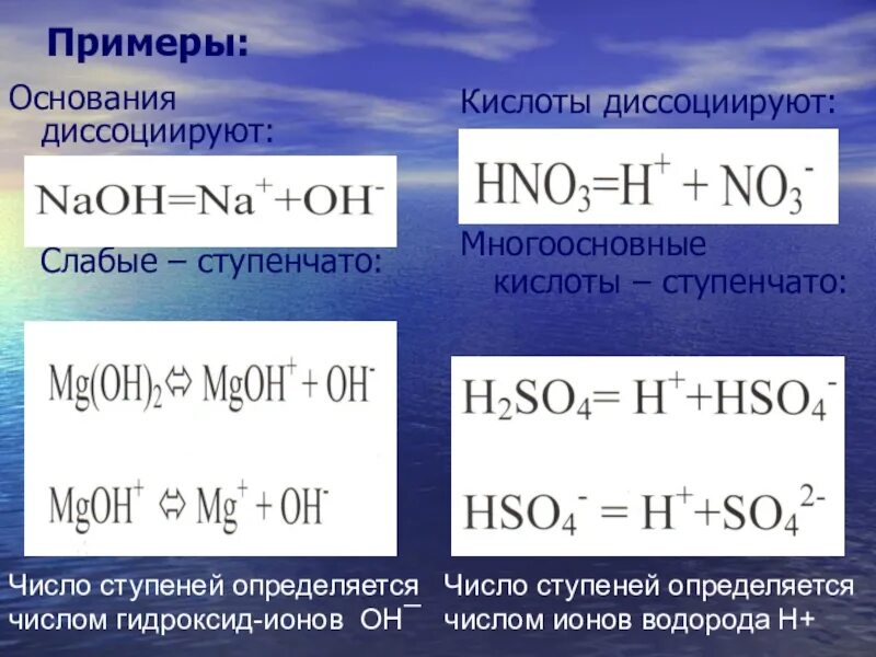 Ступенчатая диссоциация кислот. Основания примеры. Основания в химии примеры. Диссоциация химия примеры. Диссоциация оснований примеры.