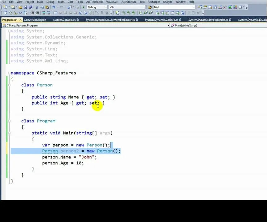 Void string. Get set c# примеры. свойства c# get set. class person с#. static void main string args c# что это.