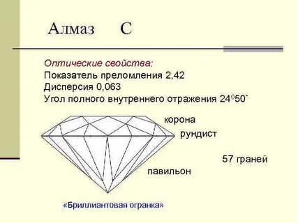 Особенности алмазов