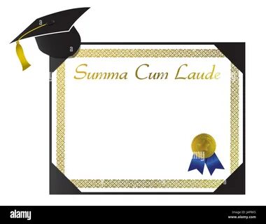 Summa Cum Laude College Diploma with cap and tassel Stock Photo - Alamy.