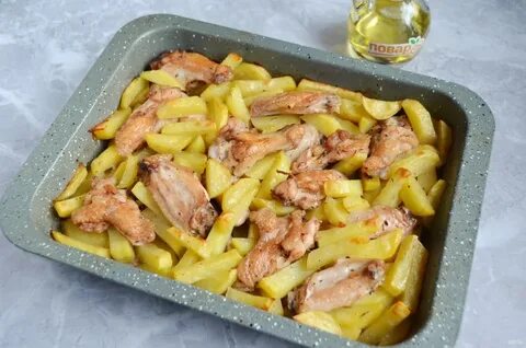 Крылышки с овощами рецепт
