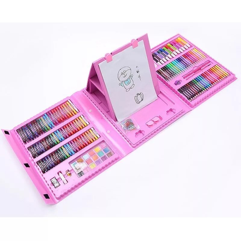 208 предметов для рисования. Набор для рисования xiaomi deli painting set wooden box (1 set  box). набор рисования из 205 элементов. набор для обучения рисованию взрослых карандашом. творческий набор где 208 предметов за 839 рублей.
