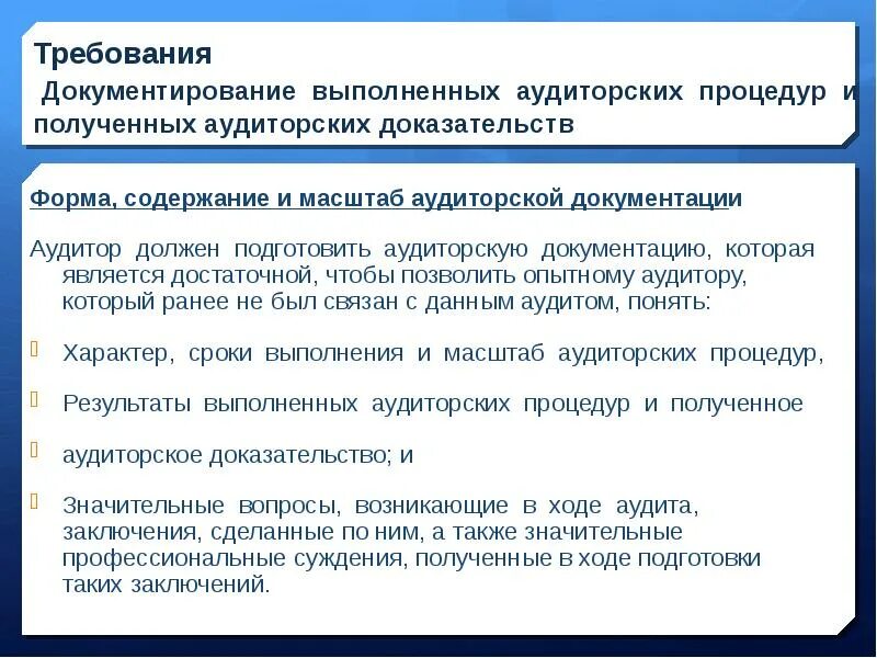 Требования к аудиторским организациям. Аудит документации. Документирование аудита. Требования к аудитору. Рабочая документация аудитора.