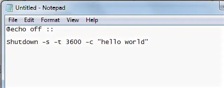 Shutdown t 3600