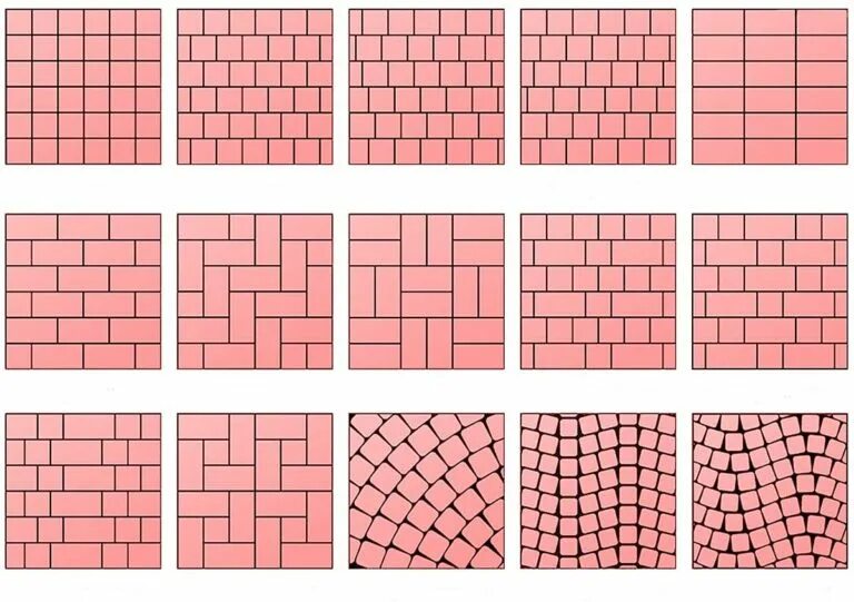 Раскладка тротуарной плитки кирпичик. Раскладка брусчатки чертеж. Схемы укладки тротуарной плитки кирпичик. Схема укладки тротуарной плитки 200х100. Способы раскладки