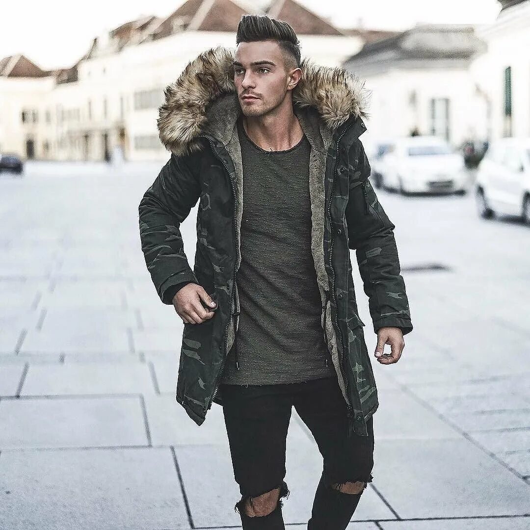 Мужское одежда зима. RRD Roberto Ricci парка мужская воротник мех енота. Men's Parka Coat Винтаж. Мужской зимний образ. Зимние Луки мужские.