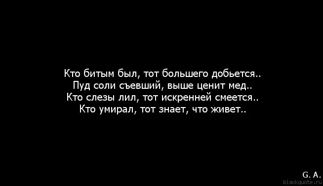 Кто по жизни. Кто битым был тот большего добьется пуд соли съевший выше ценит мед. Кто жизнью бит тот большего добьется. Кто битым жизнью был тот большего. Кто жизнью бит тот большего добьется пуд соли.