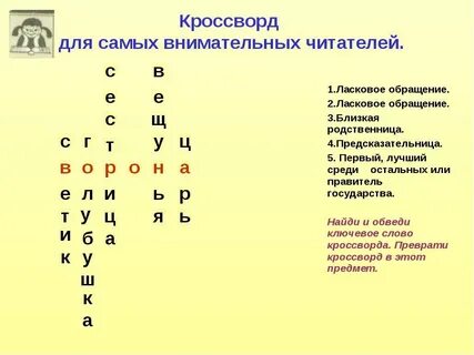 Писатели поэты сканворд