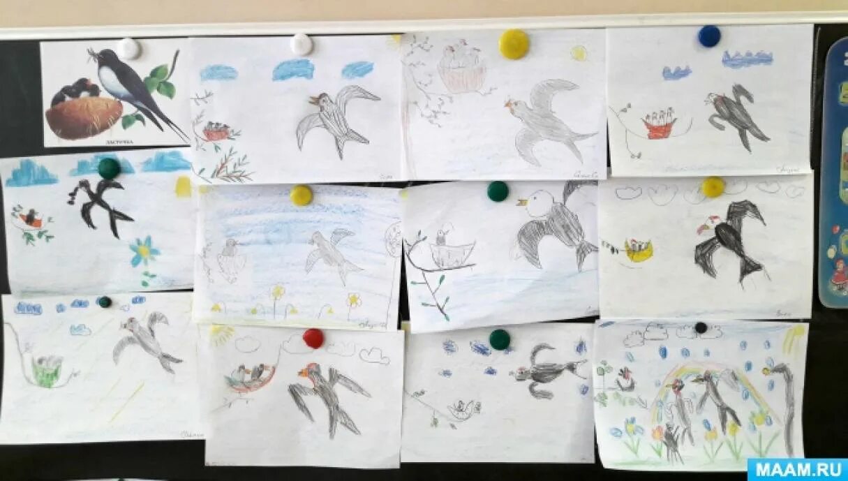 Рисование на тему перелетные птицы в младшей группе. Рисование во второй младшей группе на тему перелетные птицы. Рисование перелетные птицы подготовительная группа.