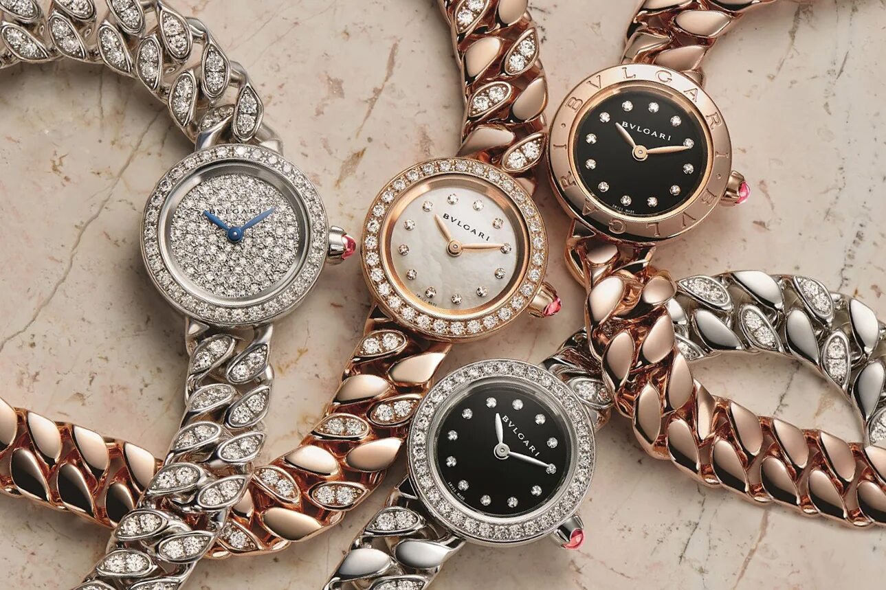 Драгоценные часы Bulgari. Часы женские. Часы ювелирка. Часы с драгоценными камнями.